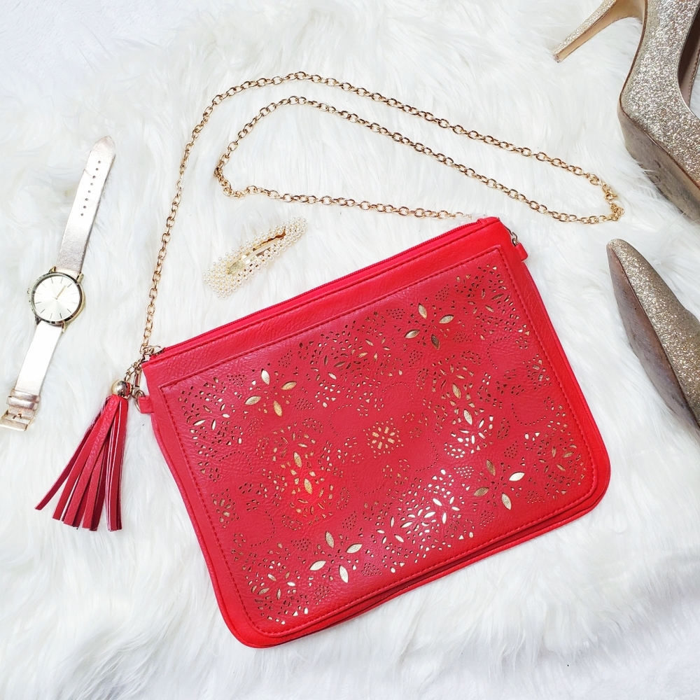 Kiss Me Couture | Laser Cut Clutch Crossbody Bag
